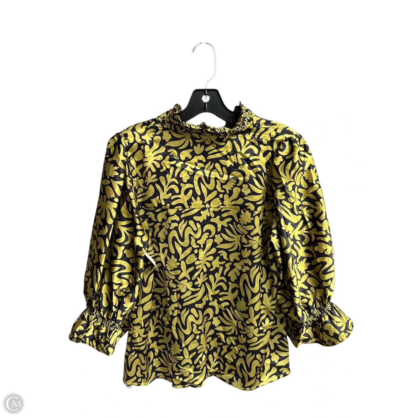 Top Short Sleeve By Thml In Black & Green, Size: S