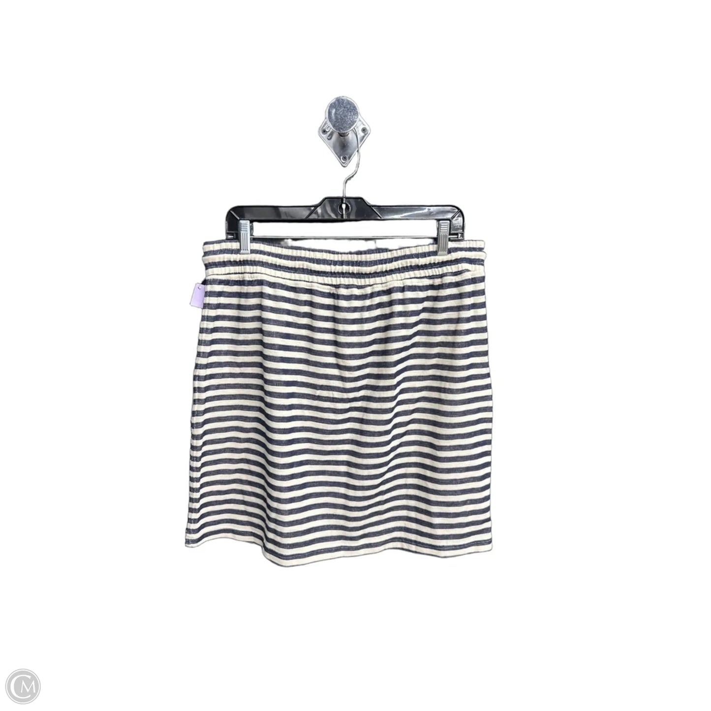 Skirt Mini & Short By Loft In Striped Pattern, Size: L