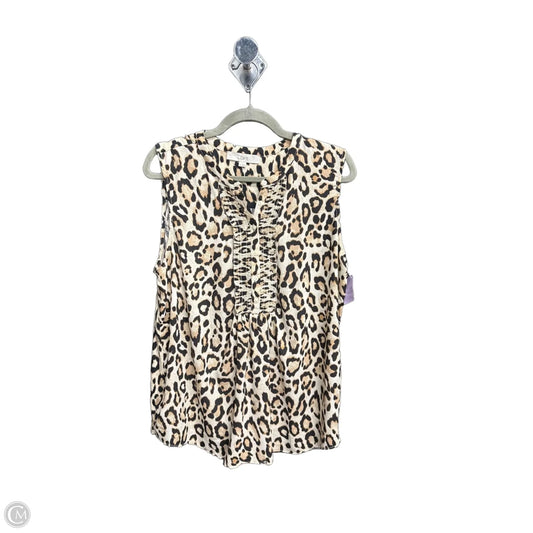 Top Sleeveless By Loft In Animal Print, Size: Xl
