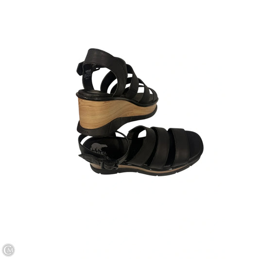 Sandals Heels Wedge By Sorel In Black, Size: 10