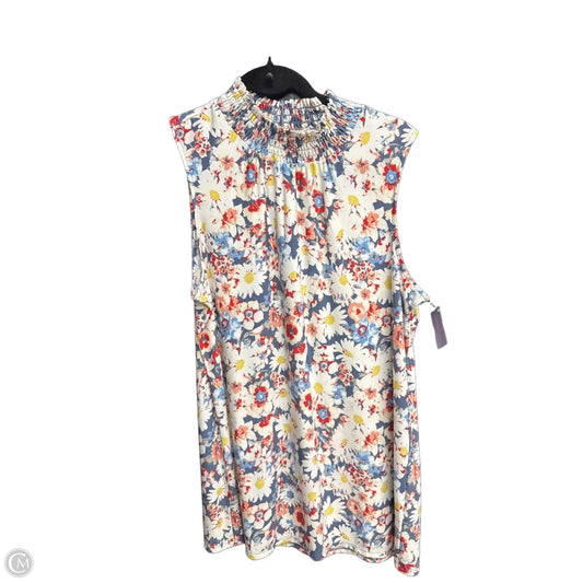 Top Sleeveless By Cato In Floral Print, Size: L