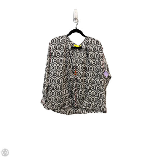 Top Long Sleeve By Roller Rabbit In Grey & White, Size: S