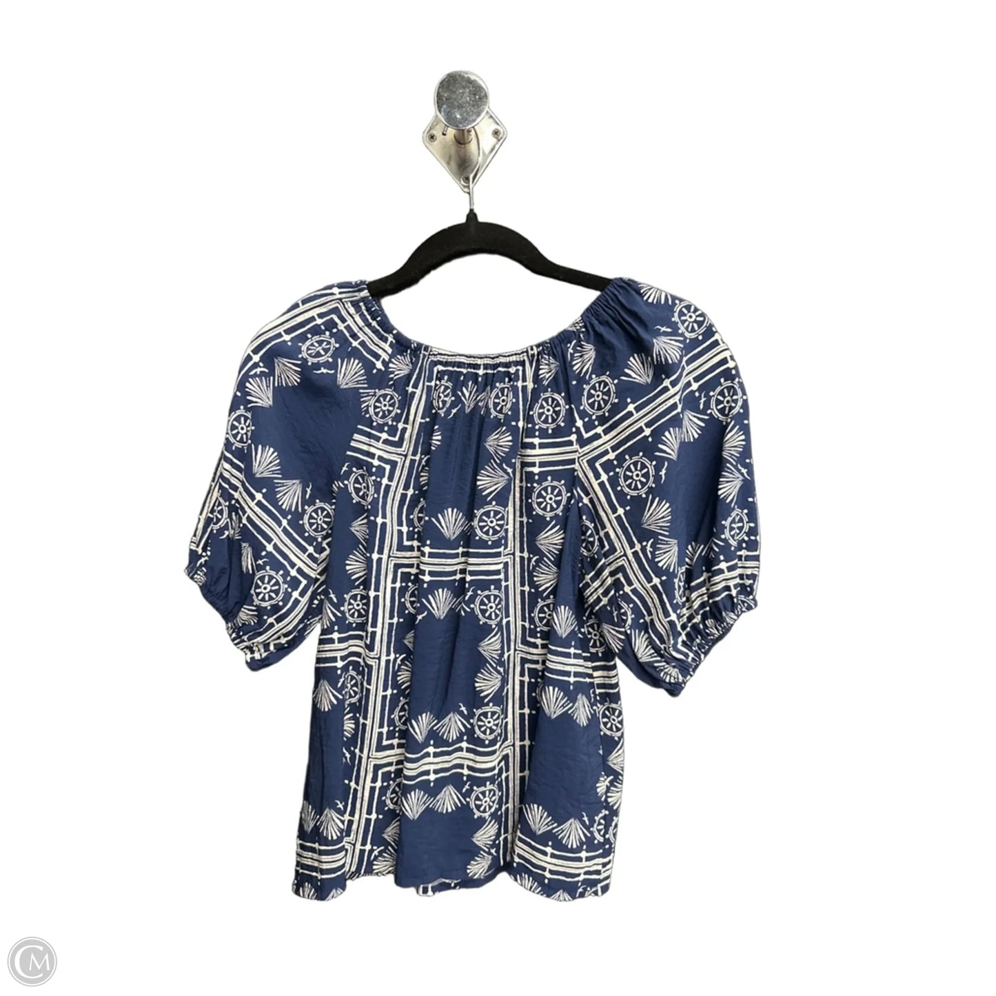 Top Short Sleeve By Sonoma In Blue & White, Size: S