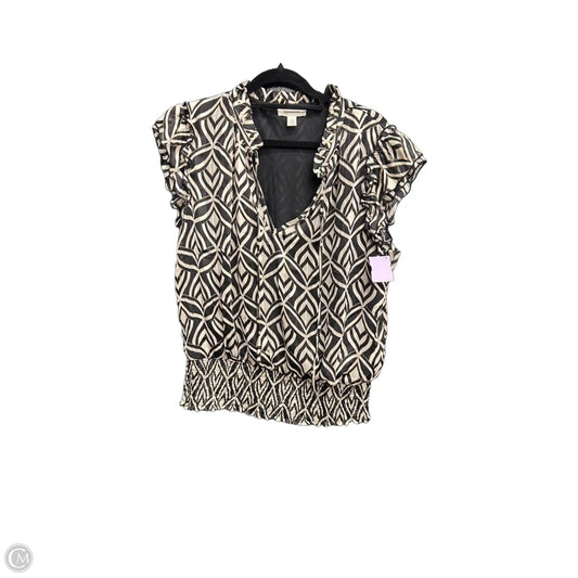 Top Sleeveless By Tamara H In Black & Cream, Size: L