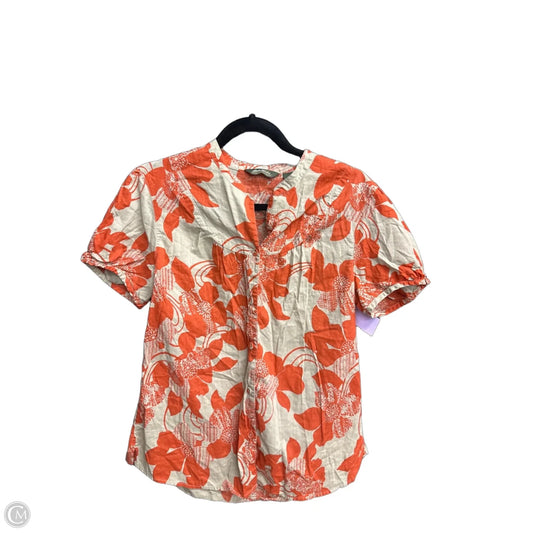 Top Short Sleeve By Eddie Bauer In Floral Print, Size: M