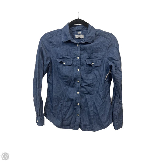 Top Long Sleeve By Loft In Blue Denim, Size: S
