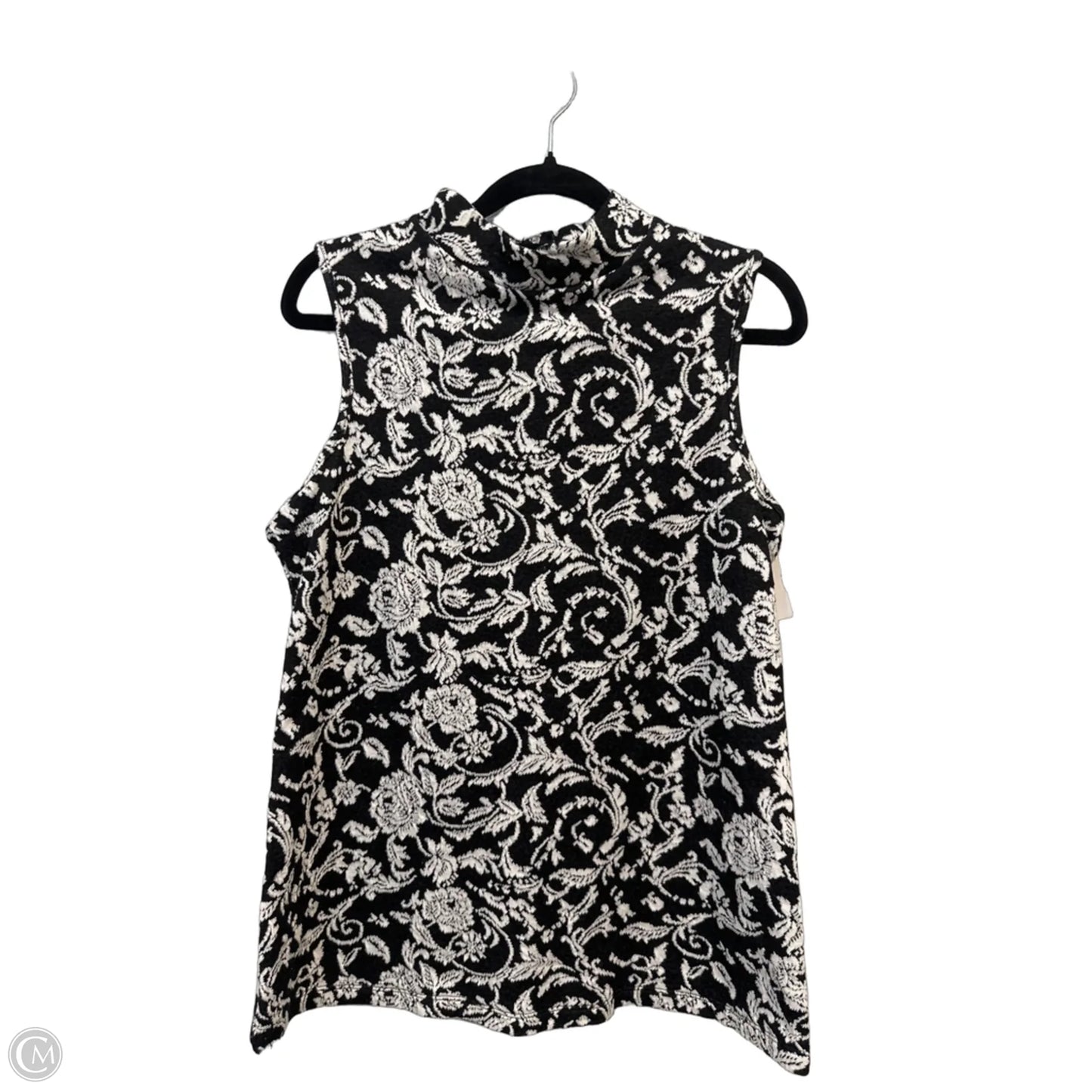 Top Sleeveless By Perseption Concept In Black & White, Size: L