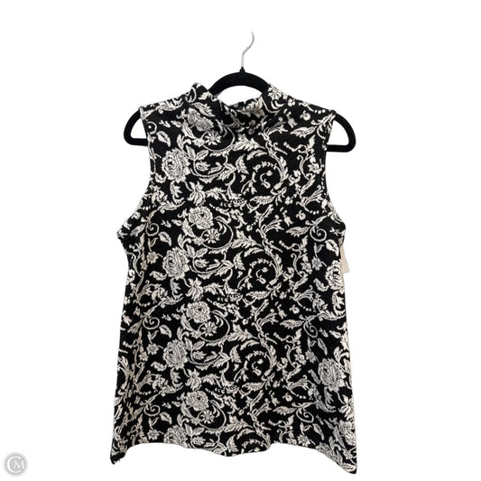 Top Sleeveless By Perseption Concept In Black & White, Size: L