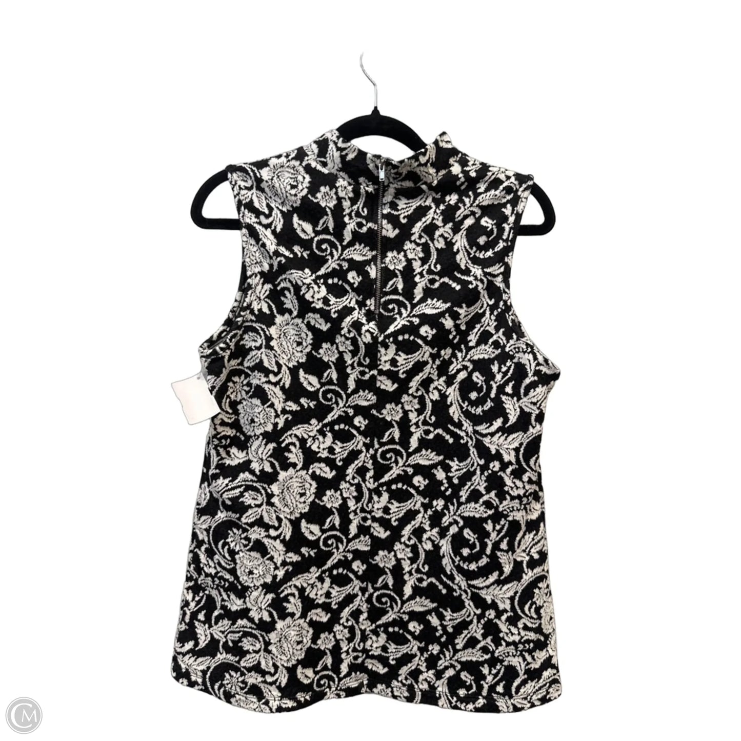 Top Sleeveless By Perseption Concept In Black & White, Size: L