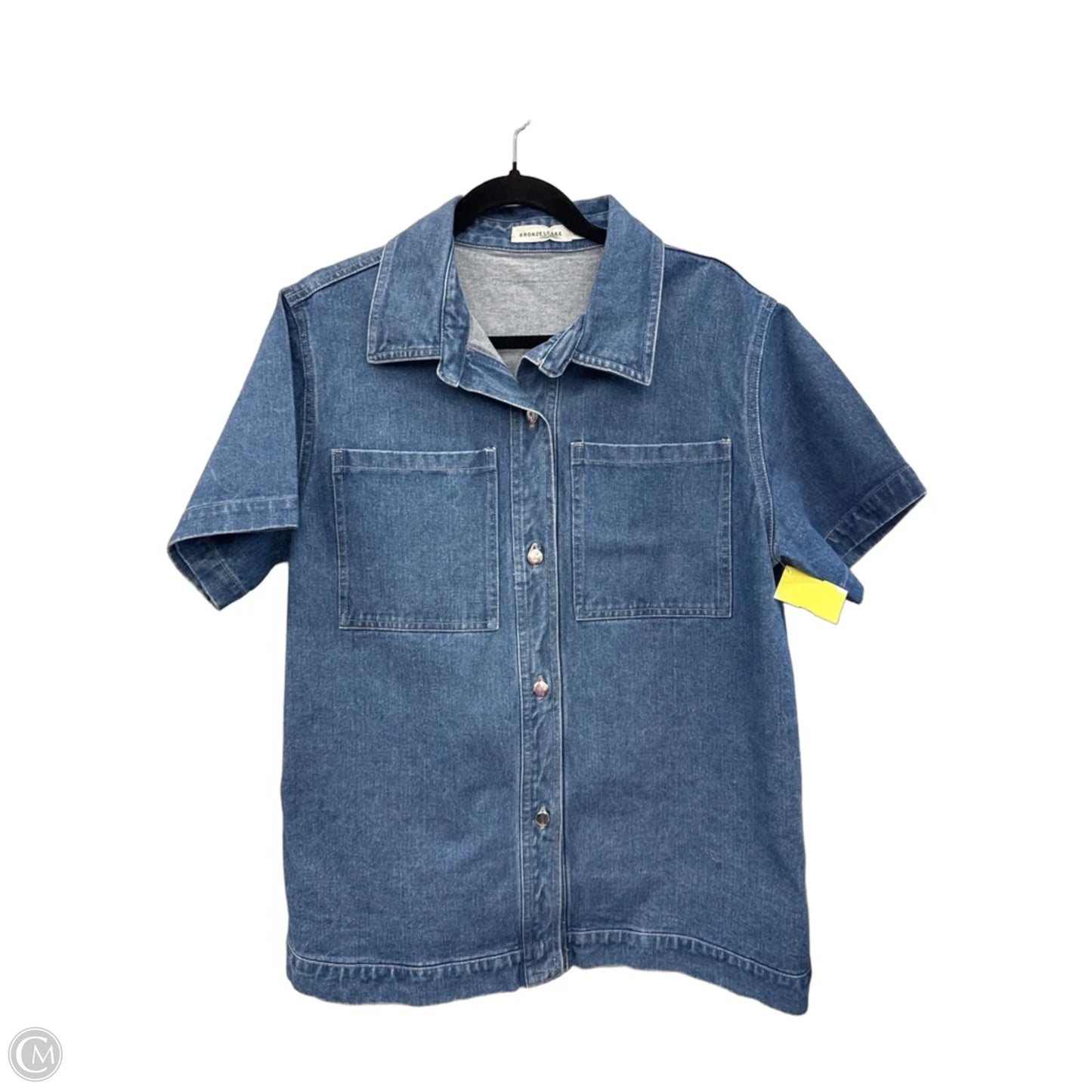 Top Short Sleeve By Clothes Mentor In Blue Denim, Size: Xl