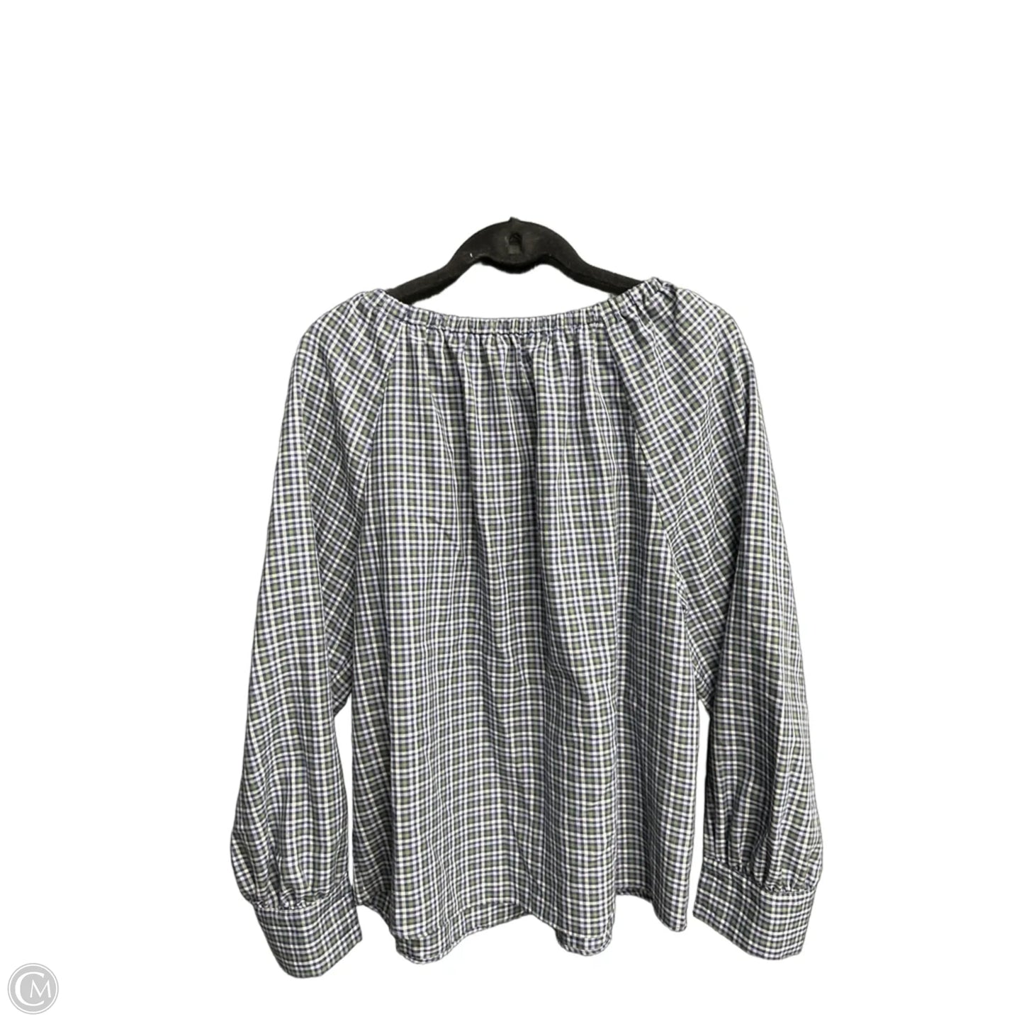 Top Long Sleeve By Loft In Plaid Pattern, Size: M