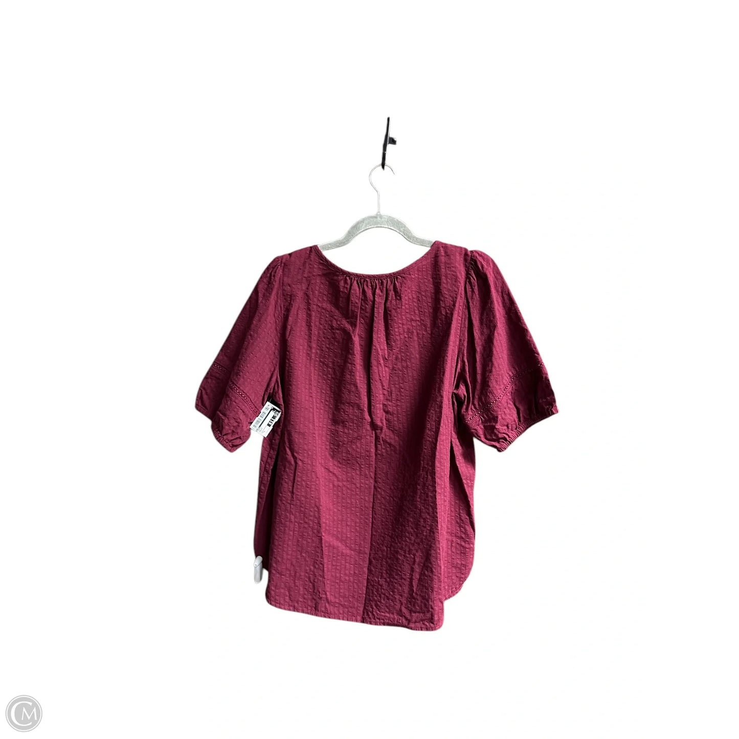 Top Short Sleeve By Loft In Maroon, Size: L