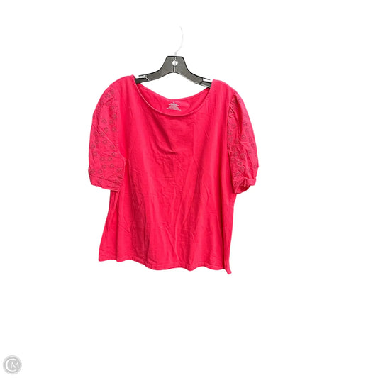 Top Short Sleeve By Talbots In Pink, Size: Xl