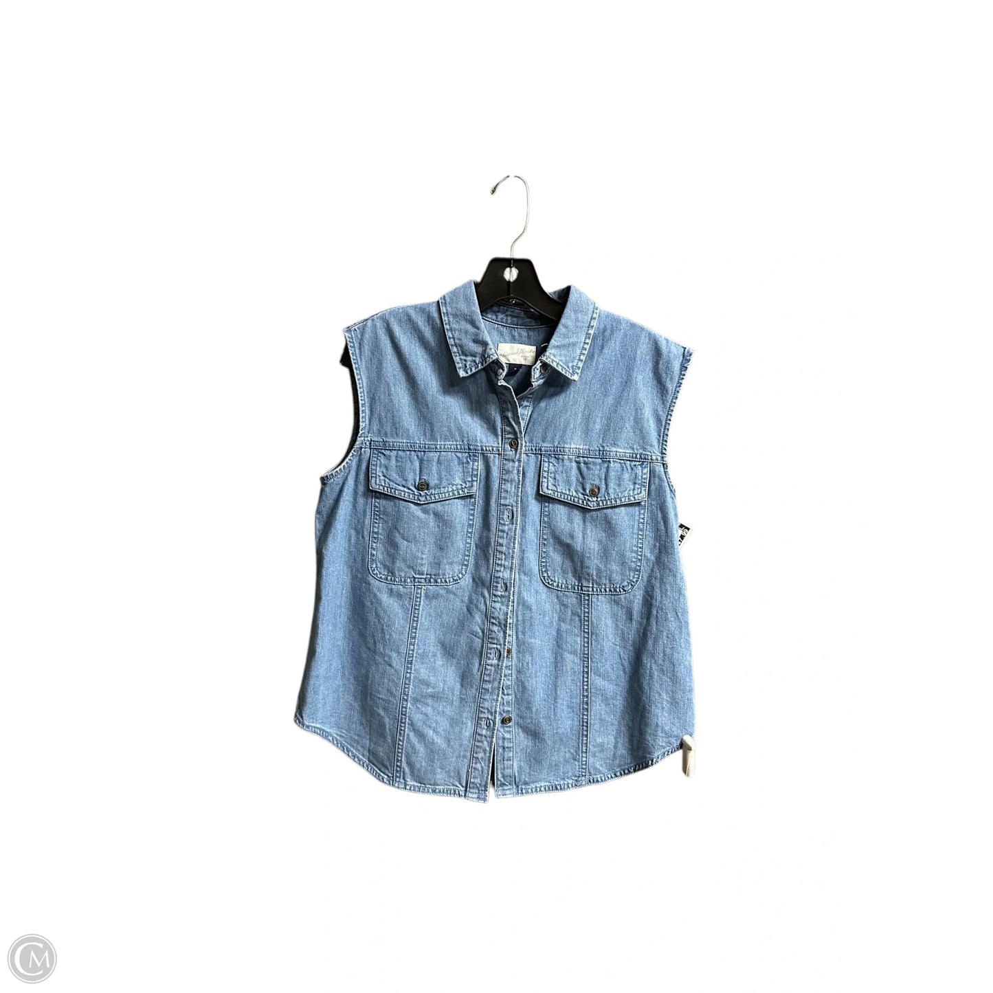 Top Sleeveless By Universal Thread In Blue Denim, Size: M