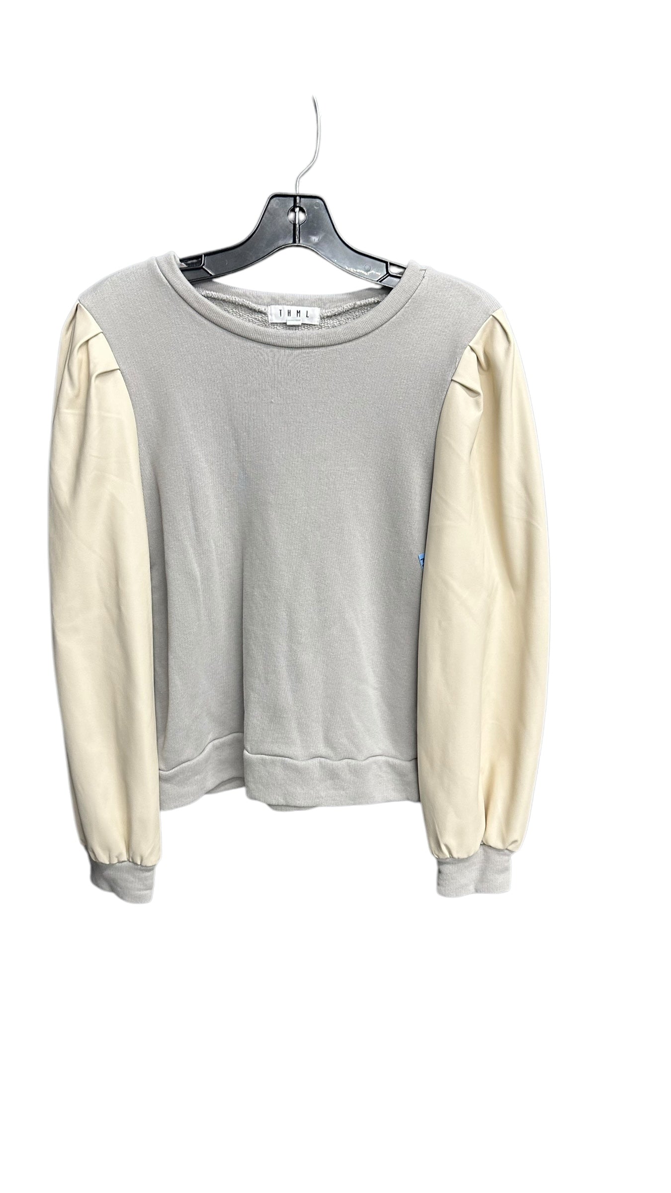 Top Long Sleeve By Thml In Grey, Size: M