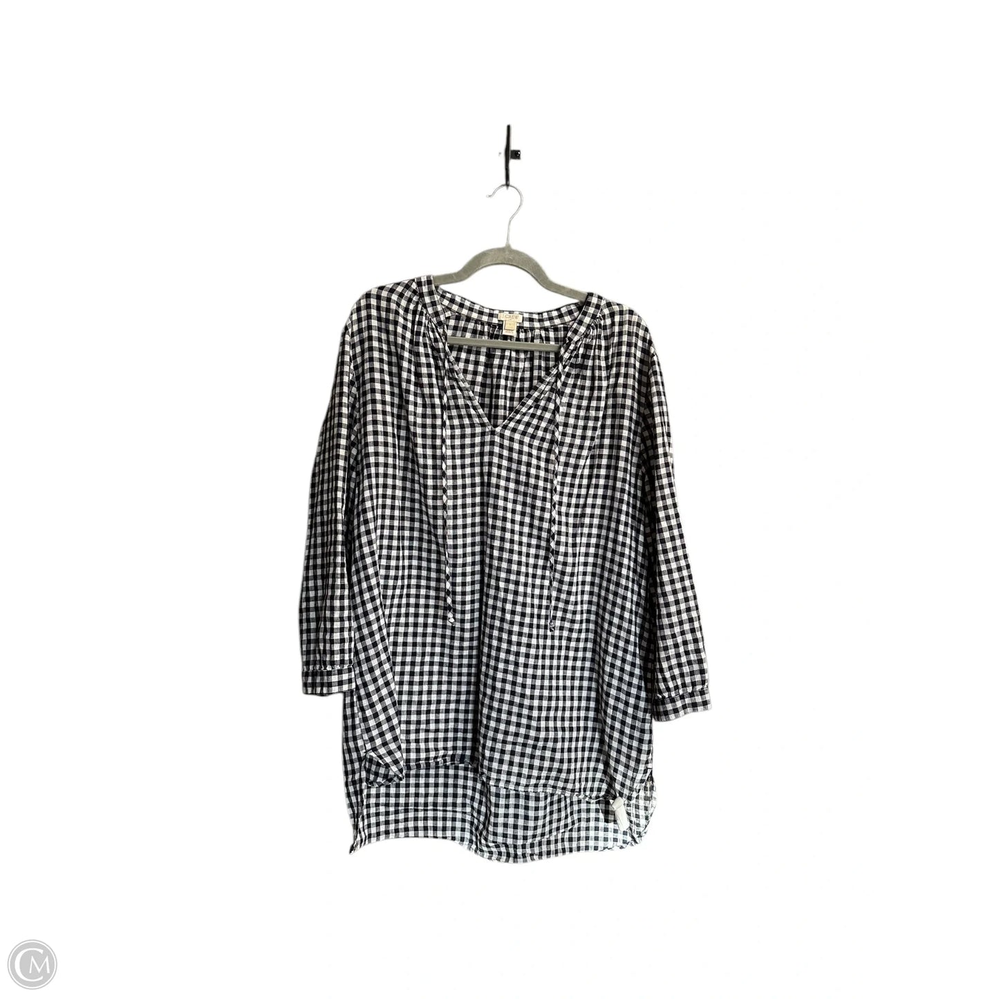 Top Long Sleeve By J. Crew In Checkered Pattern, Size: L