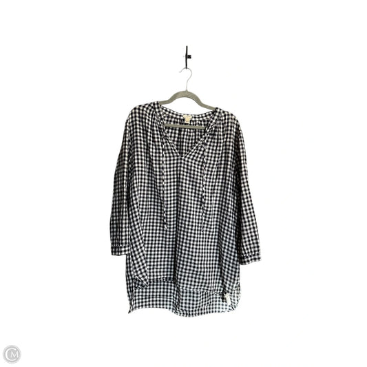 Top Long Sleeve By J. Crew In Checkered Pattern, Size: L