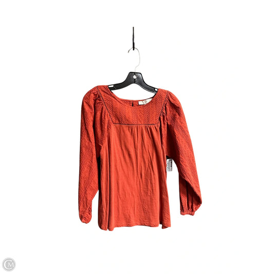 Top Long Sleeve By Loft In Orange, Size: S