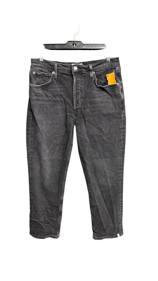 Jeans Straight By Agolde In Black Denim, Size: 10