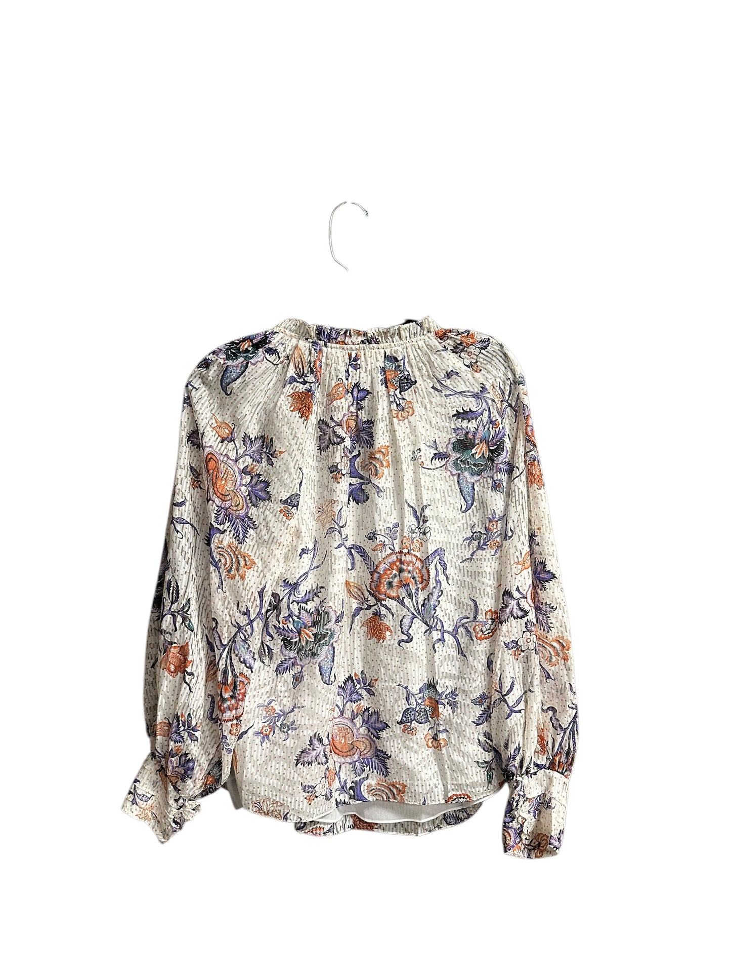 Top Long Sleeve By Rebecca Taylor In Floral Print, Size: S