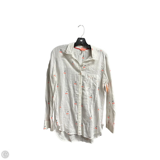 Top Long Sleeve By Joules In White, Size: S