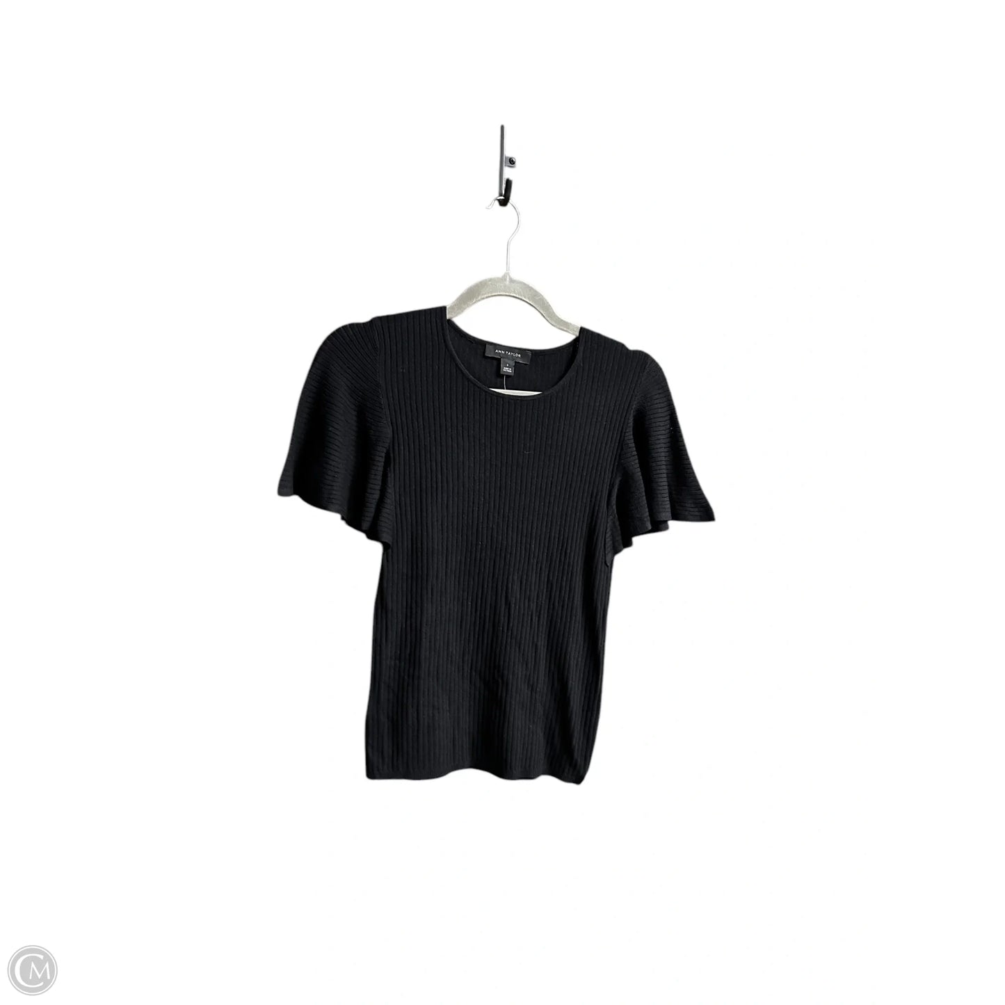 Top Short Sleeve By Ann Taylor In Black, Size: S