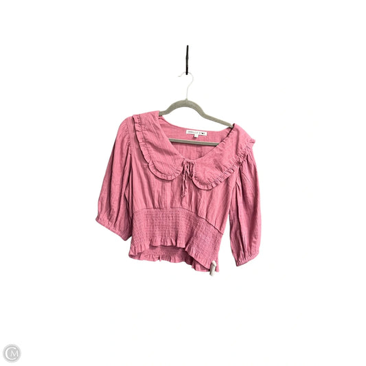 Top Short Sleeve By Vanilla Star In Pink, Size: L