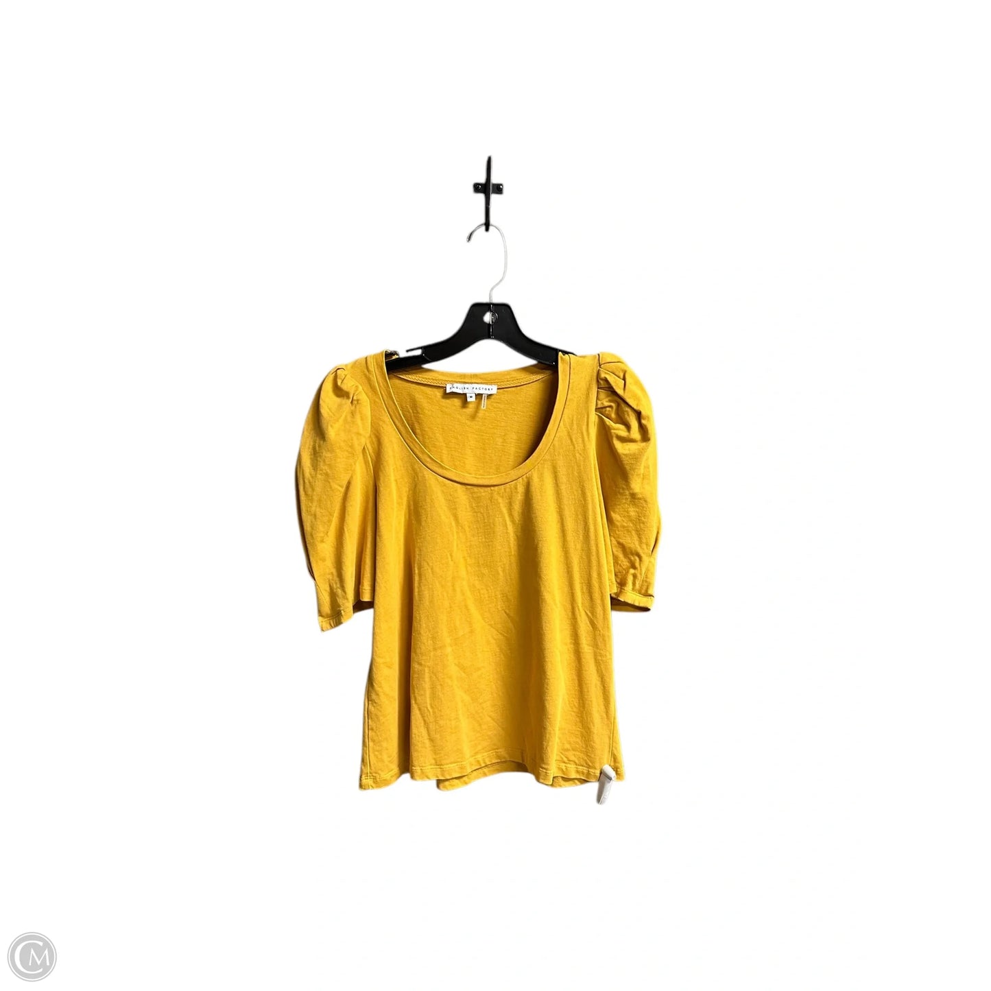 Top Short Sleeve By English Factory In Yellow, Size: M