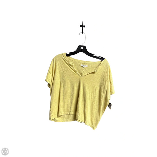 Top Short Sleeve By Madewell In Yellow, Size: M