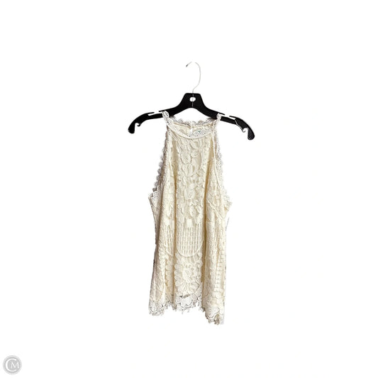Top Sleeveless By Clothes Mentor In Cream, Size: S
