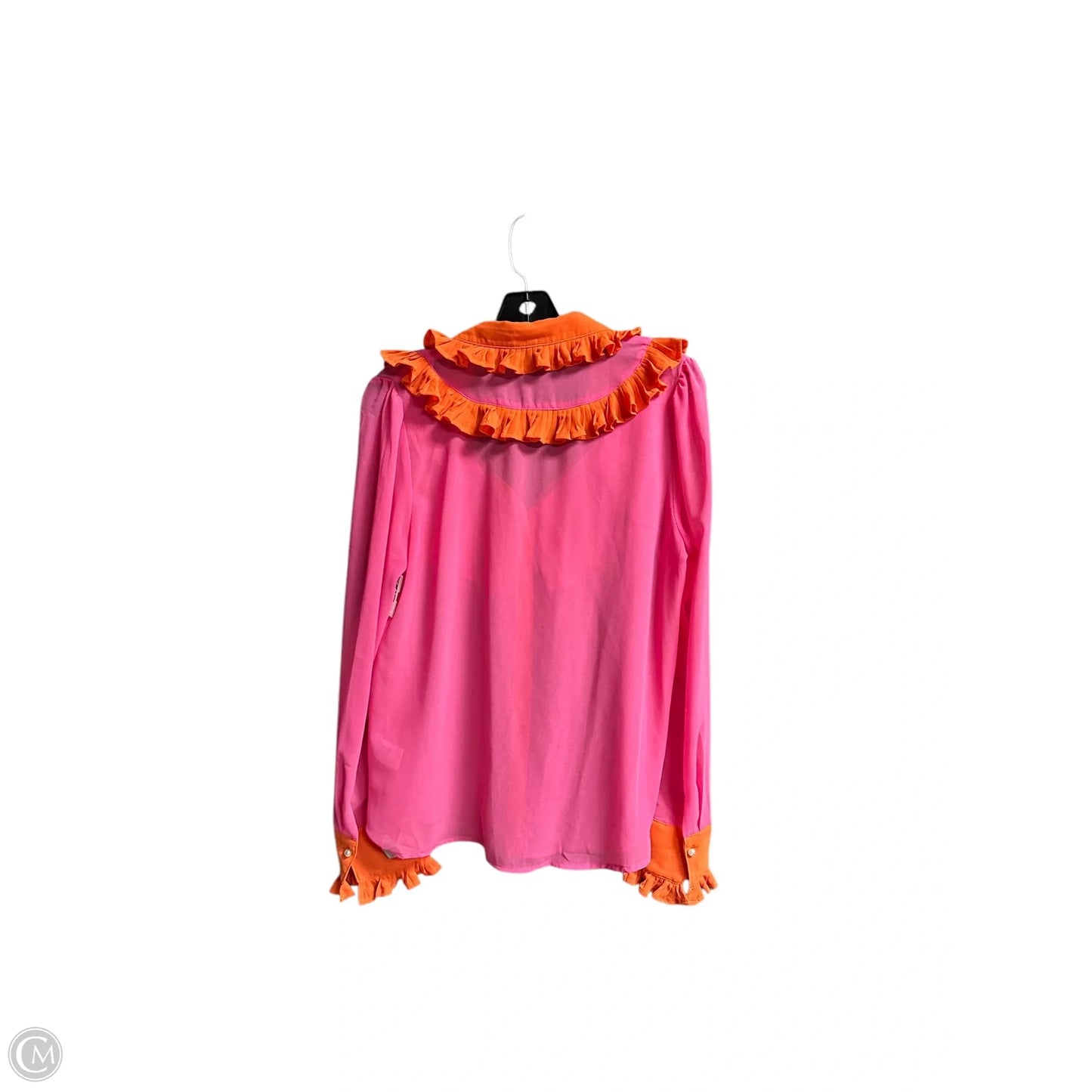 Top Long Sleeve By Clothes Mentor In Orange & Pink, Size: M