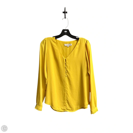 Top Long Sleeve By Loft In Yellow, Size: Xs