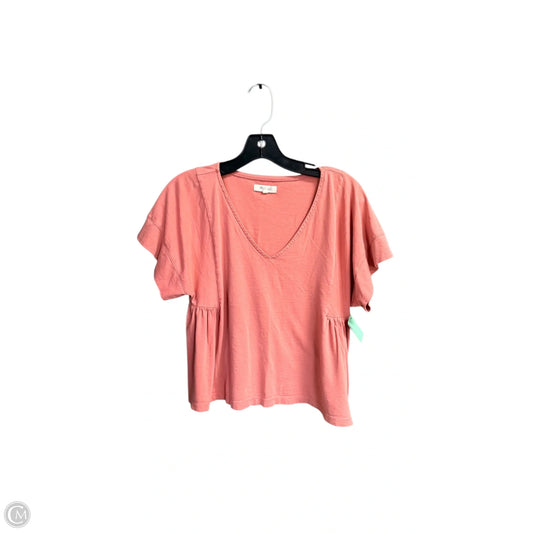 Top Short Sleeve By Madewell In Peach, Size: M