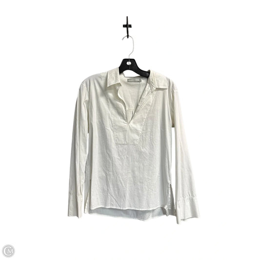 Top Long Sleeve By Vince In White, Size: S