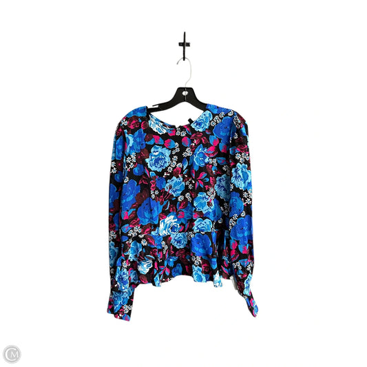 Top Long Sleeve By Top Shop In Floral Print, Size: M