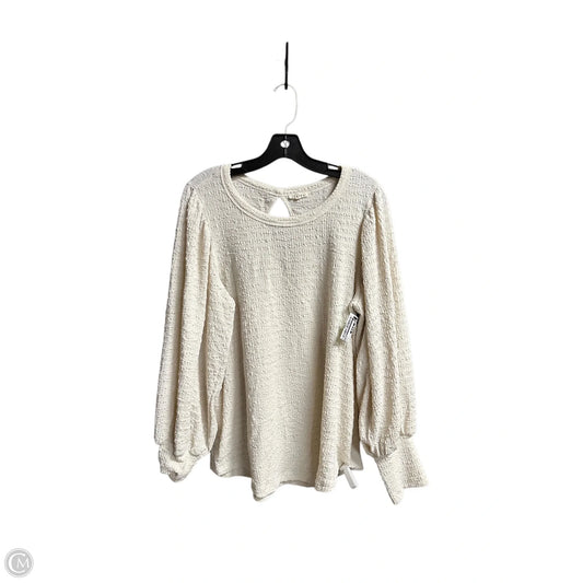 Top Long Sleeve By Jodifl In Cream, Size: M