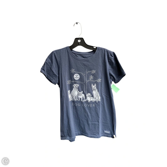 Top Short Sleeve By Life Is Good In Blue, Size: M