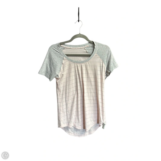 Athletic Top Short Sleeve By Lululemon In Striped Pattern, Size: Xs