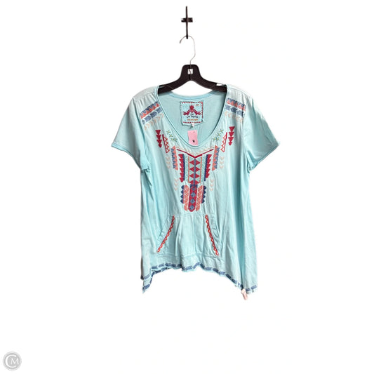 Top Short Sleeve By Johnny Was In Blue, Size: L