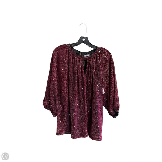 Top 3/4 Sleeve By Vince Camuto In Red, Size: Xl