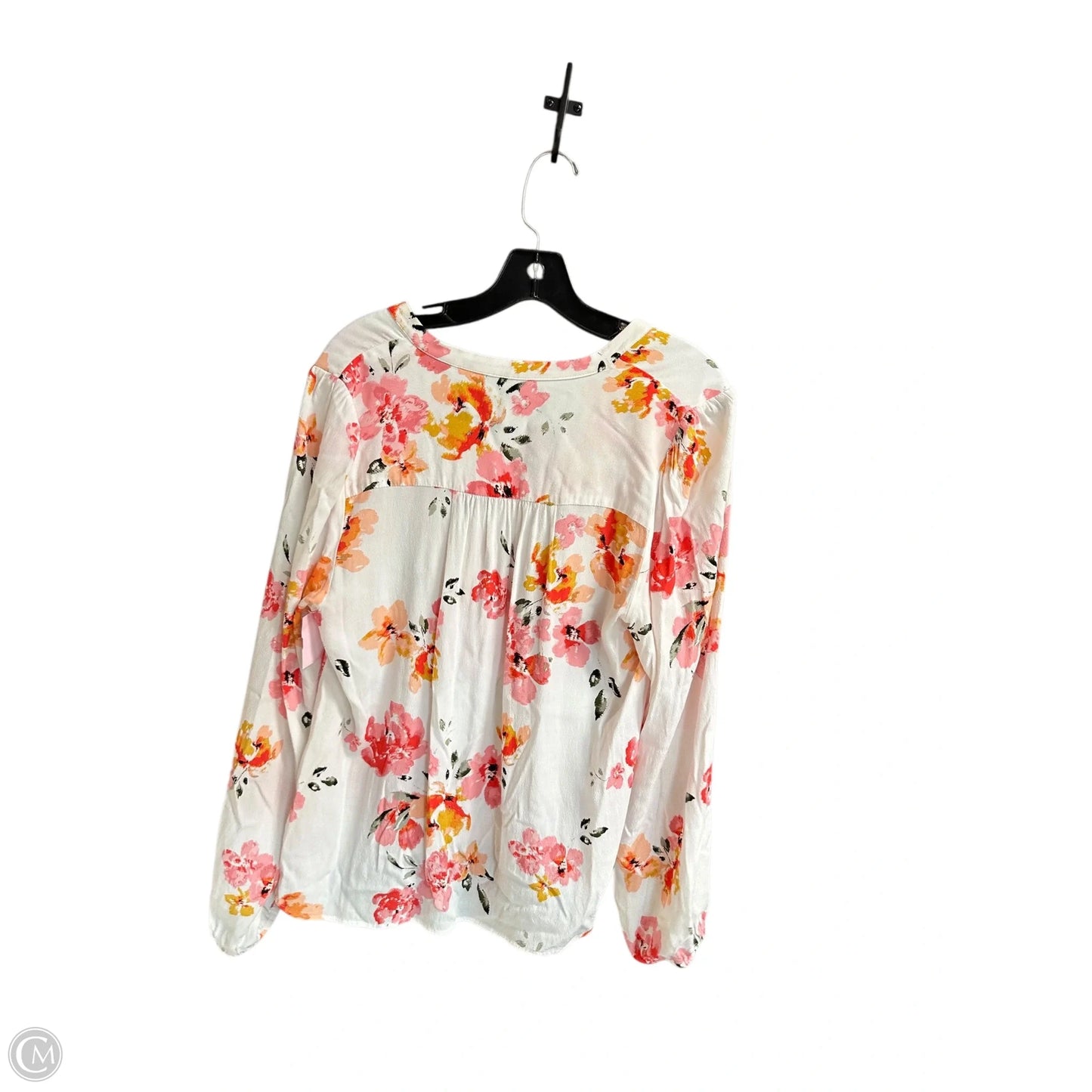 Top Long Sleeve By Loft In Floral Print, Size: L