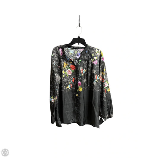 Top Long Sleeve By Johnny Was In Floral Print, Size: M