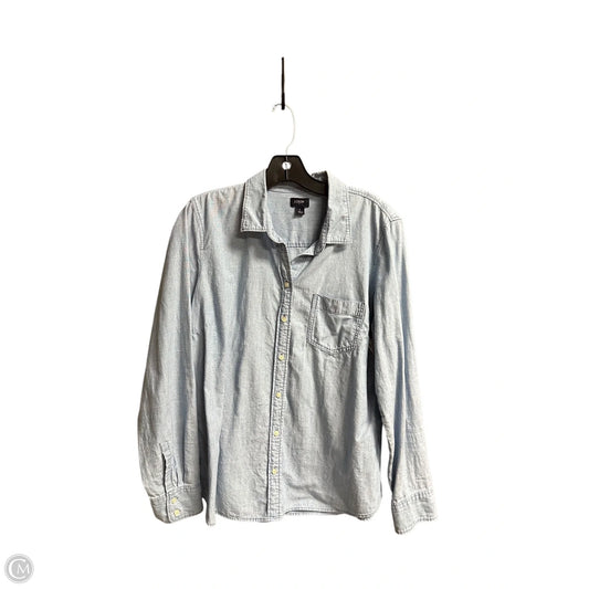 Top Long Sleeve By J. Crew In Blue Denim, Size: L
