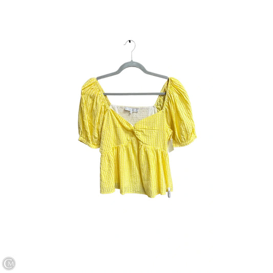 Top Short Sleeve By English Factory In Yellow, Size: M