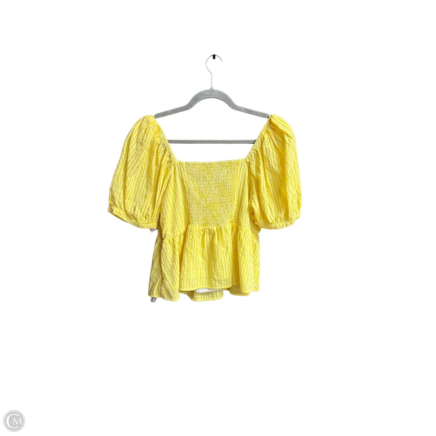 Top Short Sleeve By English Factory In Yellow, Size: M