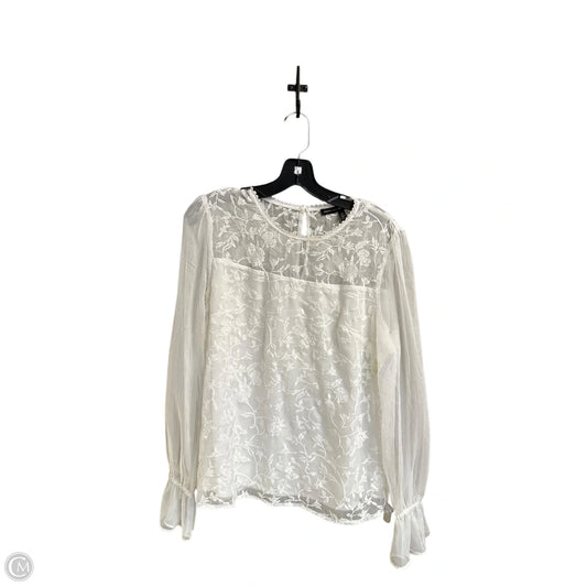 Top Long Sleeve By White House Black Market In White, Size: M