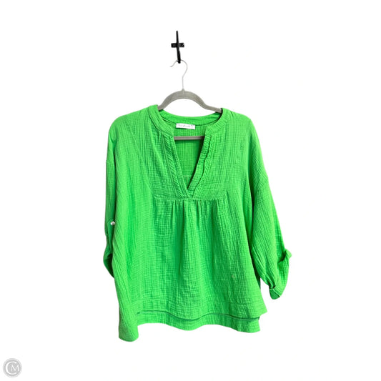 Top Long Sleeve By Ces Femme In Green, Size: S