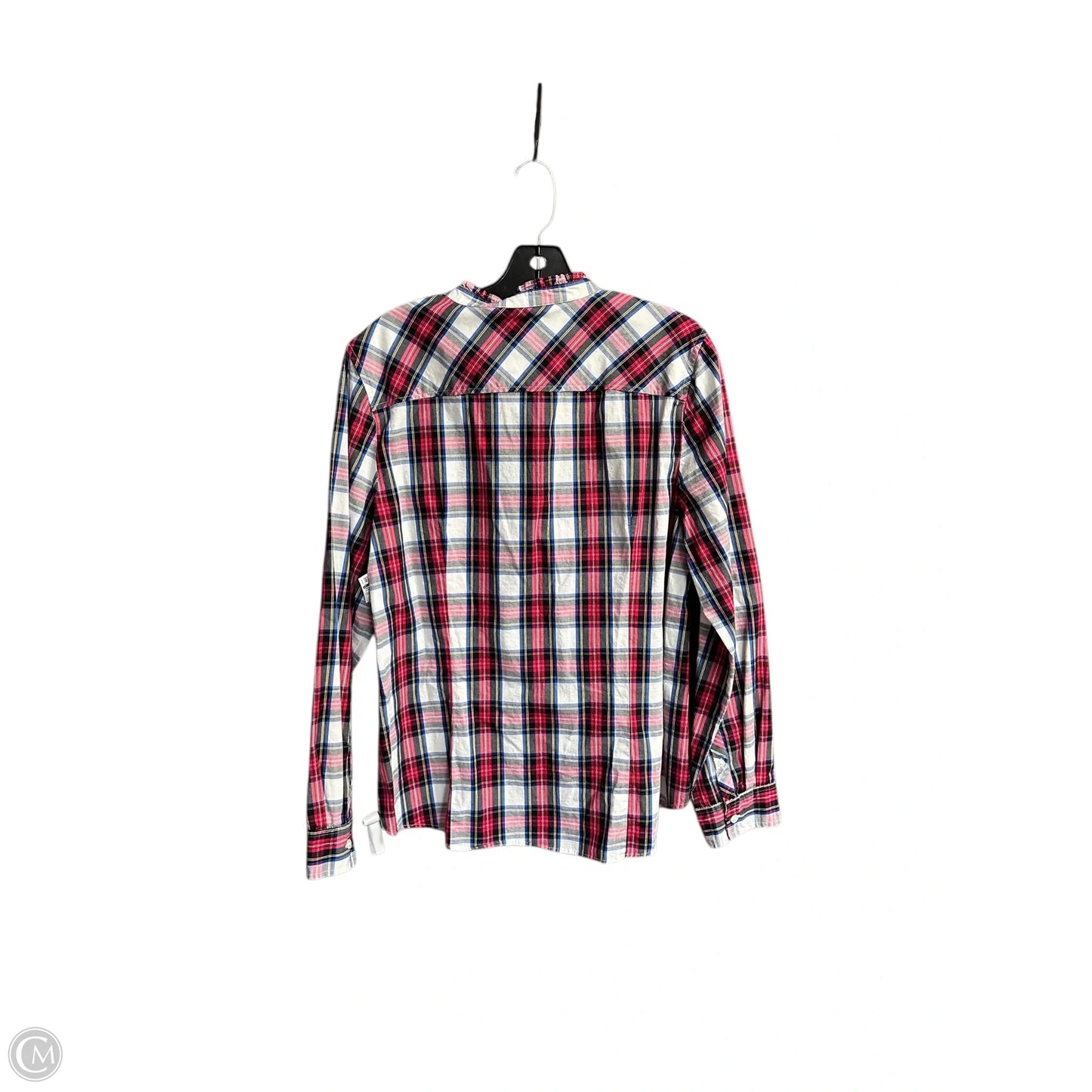 Top Long Sleeve By J. Crew In Plaid Pattern, Size: L