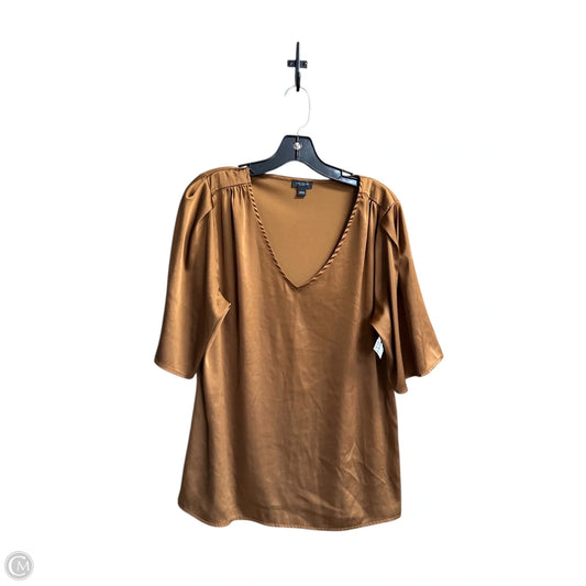 Top Short Sleeve By Ann Taylor In Brown, Size: L