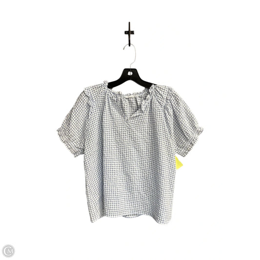 Top Short Sleeve By Thml In Checkered Pattern, Size: M